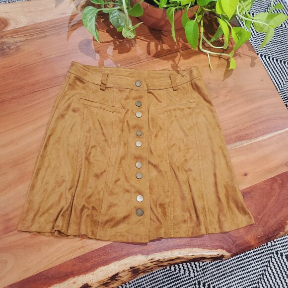 Tan Faux Suede Skirt - Picture 9 of 10